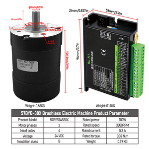 100W 24V BLDC Spindle Motor Kit with Speed Controller